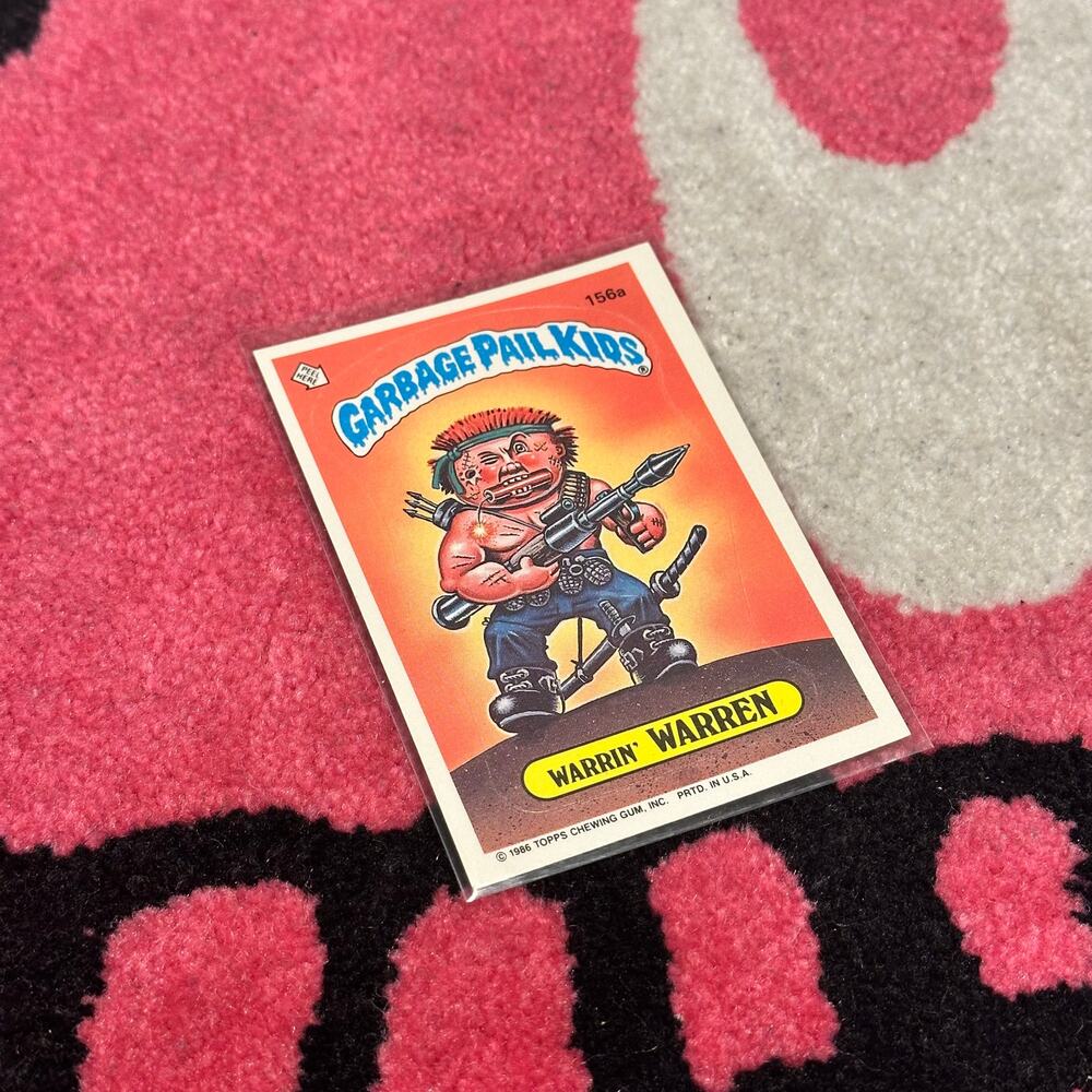 1986 Topps Garbage Pail Kids OS4 #156a WARRIN WARREN – Ultra Rare Sticker